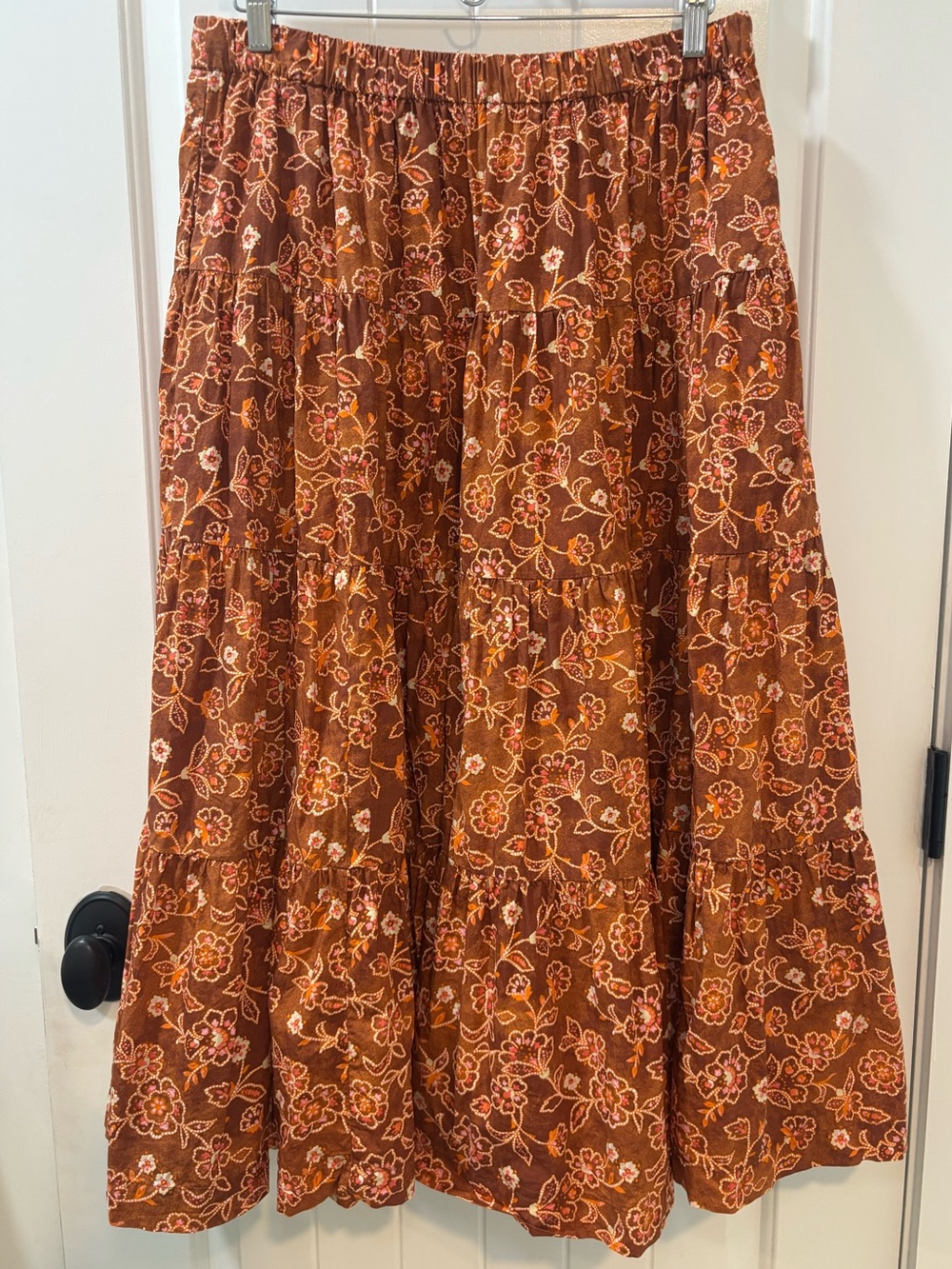 J.Crew Tiered Pull On Maxi Skirt Vintage Vines Size Medium - Picture 4 of 10
